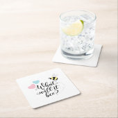 Rosa oder blau, was wird das Geschlecht offenbaren Rechteckiger Pappuntersetzer (Vor Ort)