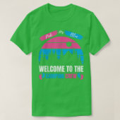 Rosa oder blau Willkommen beim Camping Crew Gender T-Shirt (Design vorne)