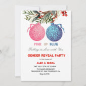 Rosa oder Blau Winter-Geschlechtsenthüllungs-Party Einladung (Vorderseite)