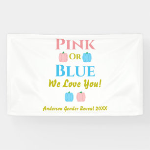 Rosa oder blau, wir Liebe dich! Geschlechtsankündi Banner