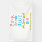 Rosa oder blau, wir Liebe dich! Geschlechtsankündi Banner (Vertikal)