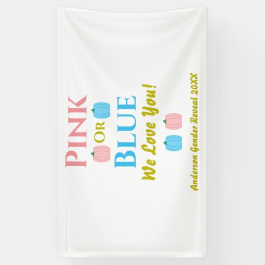 Rosa oder blau, wir Liebe dich! Geschlechtsankündi Banner (Vertikal)