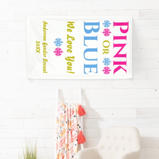 Rosa oder blau, wir Liebe dich! Geschlechtsankündi Banner (Insitu)