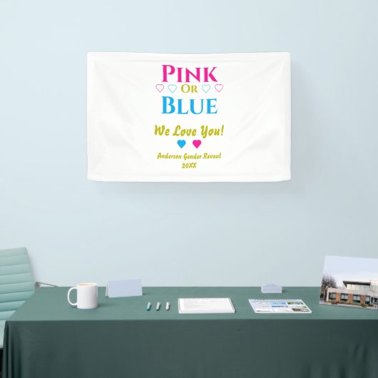 Rosa oder blau, wir Liebe dich! Geschlechtsankündi Banner (Messe)