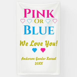Rosa oder blau, wir Liebe dich! Geschlechtsankündi Banner