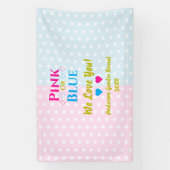 Rosa oder blau, wir Liebe dich! Geschlechtsankündi Banner (Vertikal)