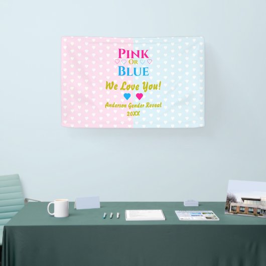 Rosa oder blau, wir Liebe dich! Geschlechtsankündi Banner (Messe)