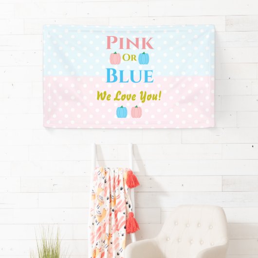 Rosa oder blau, wir Liebe dich! Geschlechtsankündi Banner (Insitu)
