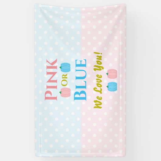Rosa oder blau, wir Liebe dich! Geschlechtsankündi Banner (Vertikal)