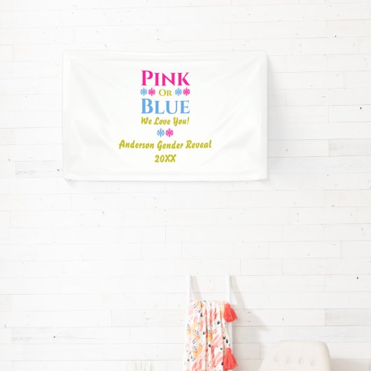 Rosa oder blau, wir Liebe dich! Geschlechtsankündi Banner (InSitu)