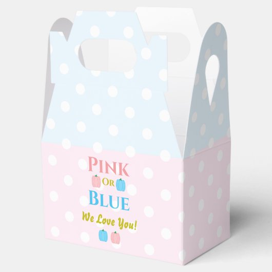 Rosa oder blau, wir Liebe dich! Geschlechtsankündi Geschenkschachtel (Geöffnet)