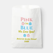 Rosa oder blau, wir Liebe dich! Geschlechtsankündi Geschenktütchen (Vorderseite)