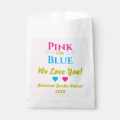 Rosa oder blau, wir Liebe dich! Geschlechtsankündi Geschenktütchen (Vorderseite)