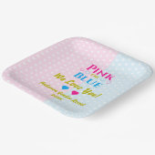 Rosa oder blau, wir Liebe dich! Geschlechtsankündi Pappteller (Gewinkelt)