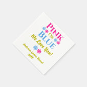 Rosa oder blau, wir Liebe dich! Geschlechtsankündi Serviette (Ecke)