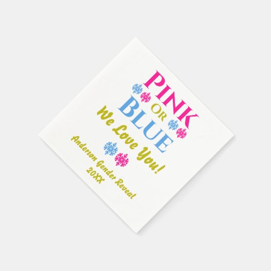 Rosa oder blau, wir Liebe dich! Geschlechtsankündi Serviette (Ecke)