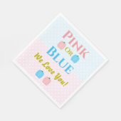 Rosa oder blau, wir Liebe dich! Geschlechtsankündi Serviette (Ecke)