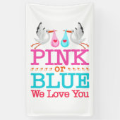 Rosa oder Blau Wir Liebe Ihnen Geschlecht Storch o Banner (Vertikal)