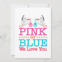 Rosa oder Blau Wir Liebe Ihnen Geschlecht Storch o