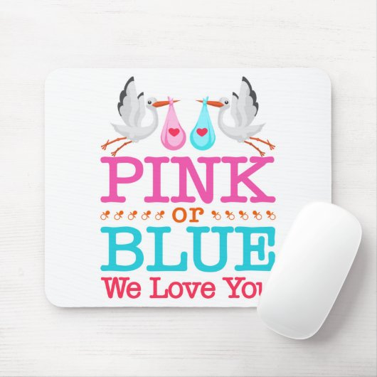 Rosa oder Blau Wir Liebe Ihnen Geschlecht Storch o Mousepad (Mit Mouse)