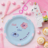 Rosa oder Blau Wir Liebe Sie Aquarellfarben Blume Pappteller (Party)