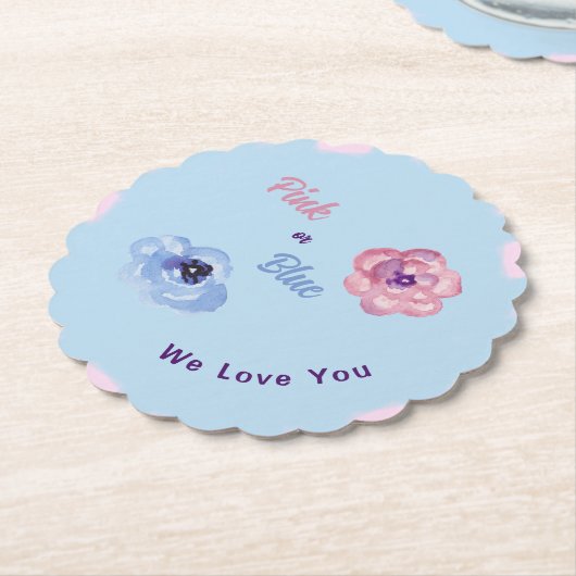 Rosa oder Blau Wir Liebe Sie Aquarellfarben Blume Untersetzer (angewinkelt)