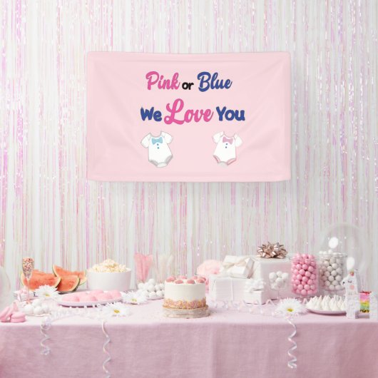 Rosa oder blau Wir Liebe Sie Baby Geschlecht zeige Banner (Party)