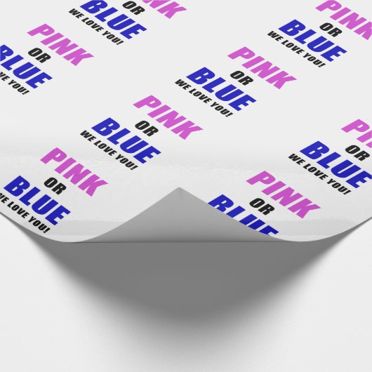 Rosa oder Blau wir Liebe Sie Geschenkpapier (Ecke)