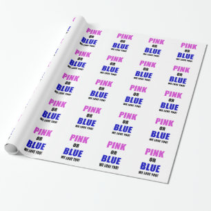 Rosa oder Blau wir Liebe Sie Geschenkpapier