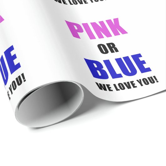 Rosa oder Blau wir Liebe Sie Geschenkpapier (Rolleneckpunkt)