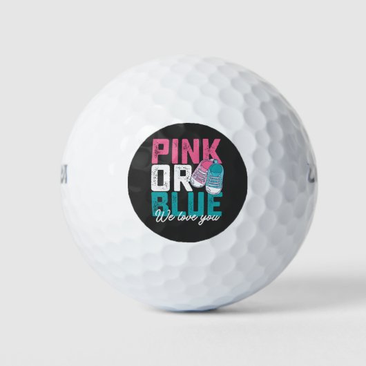 Rosa oder blau Wir Liebe Sie Geschlechtsverkehr ze Golfball (Vorderseite)