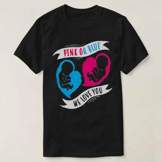 Rosa oder Blau Wir Liebe Sie Jungs oder Mädchen Fa T-Shirt (Design vorne)