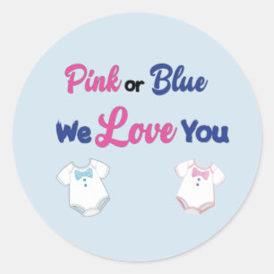 Rosa oder Blau Wir Liebe Sie Layette Bodyssuits Runder Aufkleber