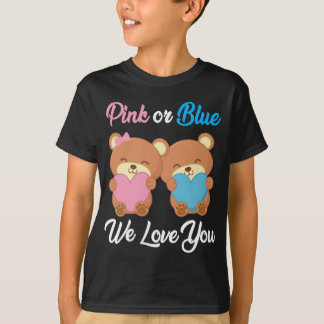 Rosa oder Blau Wir Liebe Sie Teddy Bären - Gender  T-Shirt