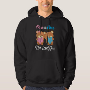 Rosa oder Blau Wir lieben dich Teddybär Geschlecht Hoodie
