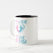 Rosa oder blau Wir Lieben Sie Baby Geschlecht offe Zweifarbige Tasse (Vorderseite Links)