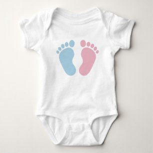 Rosa oder Blaue Baby-Fußabdrücke – Geschlecht-Reve Baby Strampler