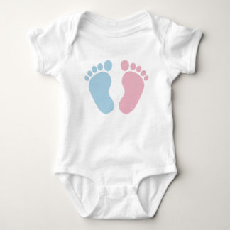 Rosa oder Blaue Baby-Fußabdrücke – Geschlecht-Reve Baby Strampler