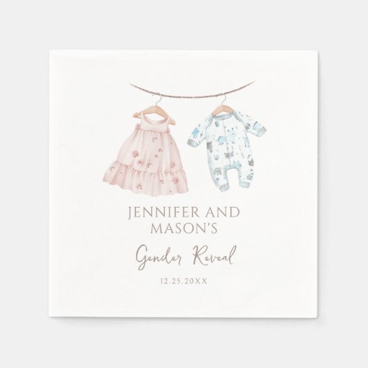 Rosa oder blaue Baby-Kleidung Boho Gender-Offenbar Serviette (Vorderseite)