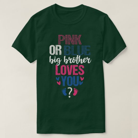 Rosa oder blaue Big Brother Lieben T-Shirt (Design vorne)