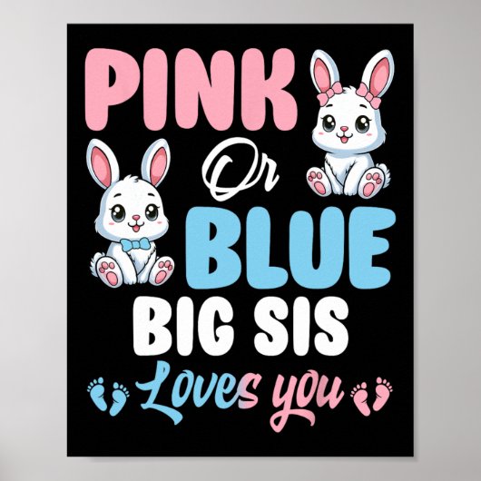 Rosa oder blaue Big Sis Lieben Sie sonniges Geschl Poster (Vorne)