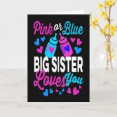 Rosa oder blaue BIG SISTER Lieben | NIEDLICH Karte (Gelbe Blume)