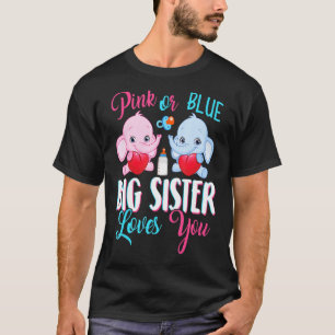 Rosa oder blaue Big Sister Lieben Sie Elefanten Ba T-Shirt