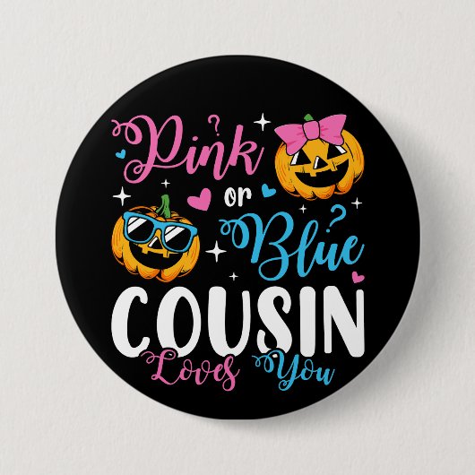 Rosa oder blaue Cousin-Lieben, die Sie pumpen Baby Button (Vorderseite)