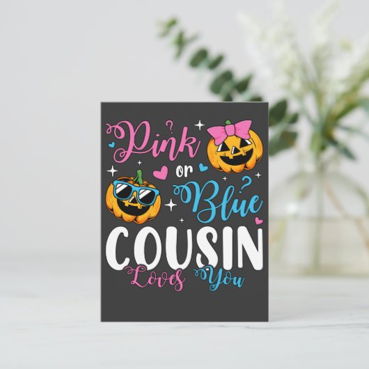 Rosa oder blaue Cousin-Lieben, die Sie Pumpkin Bab Postkarte (Stehend Vorderseite)