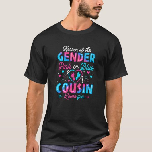 Rosa oder blaue Cousin Lieben Sie Geschlecht zeige T-Shirt (Vorderseite)