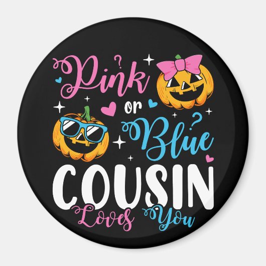 Rosa oder blaue Cousin Lieben Sie Pumpkin Baby Cir Magnet (Vorne)