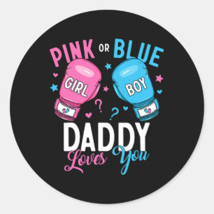 Rosa oder blaue Daddy Lieben, die Sie Boxing Gende Runder Aufkleber