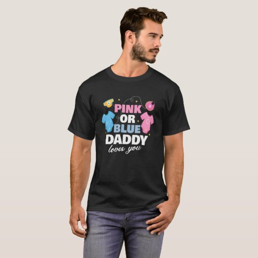 Rosa oder blaue Daddy Lieben, die Sie Vater Baby G T-Shirt (Vorne ganz)