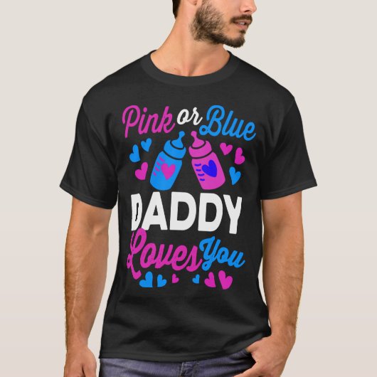 Rosa oder blaue DADDY-Lieben | Geschenke für Elter T-Shirt (Vorderseite)